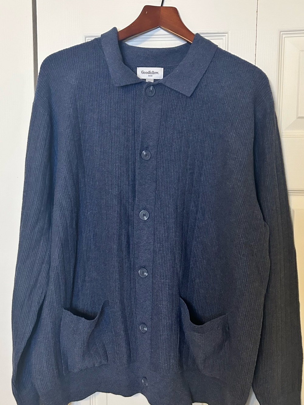Goodfellow & Co Men's Navy Blue Button-Up sweater cardigan size XL